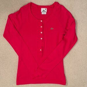 Lacoste Long Sleeve Tee, Pink Size: 40/M